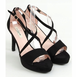 Nero 9R31 Sandali neri con plateau 1