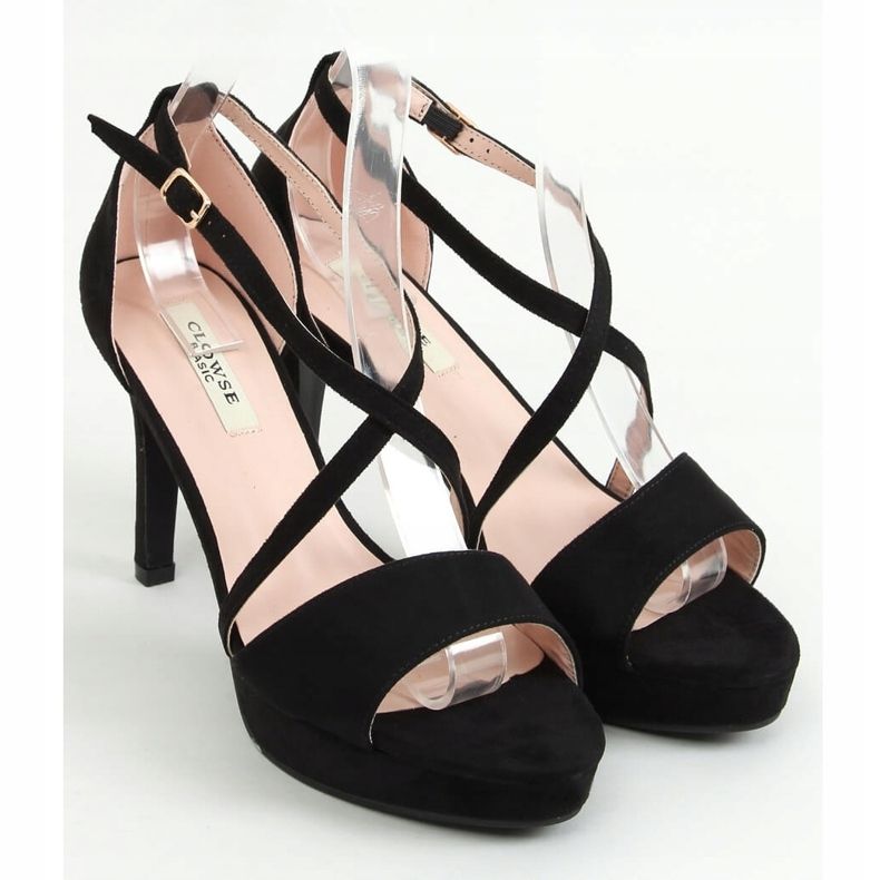 Nero 9R31 Sandali neri con plateau 1