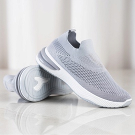 SHELOVET Scarpe da ginnastica senza lacci grigio 1