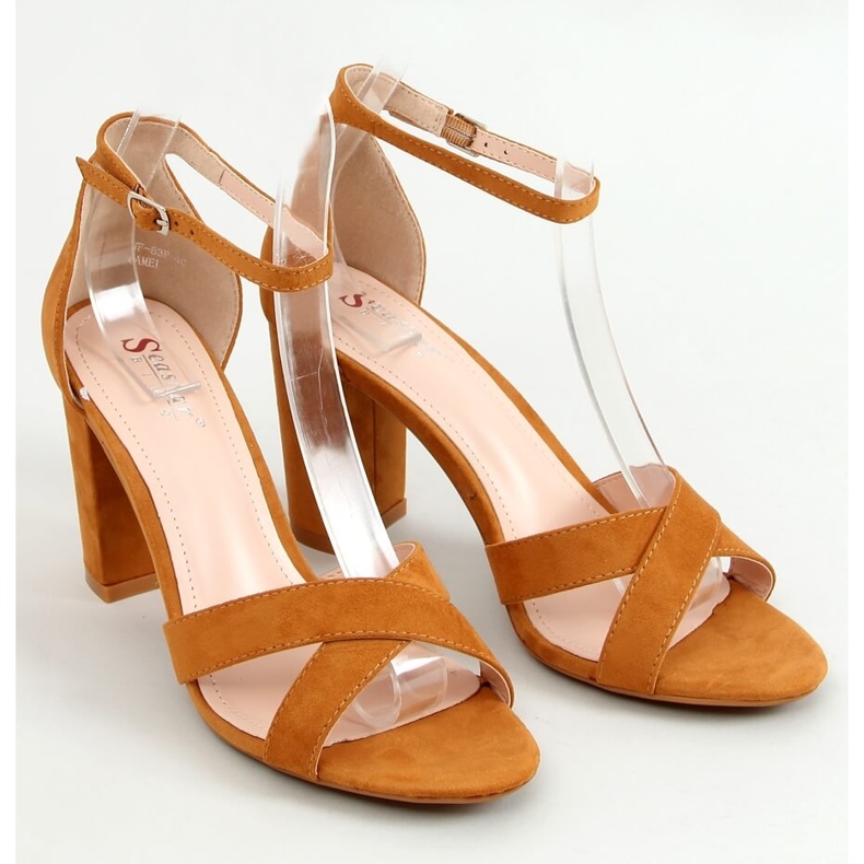 Sandali con tacco alto cammello NF-63P Camel marrone 1