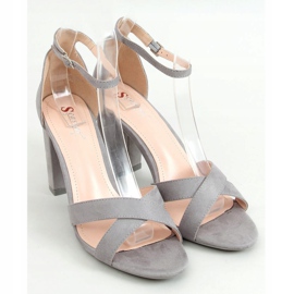 Sandali grigi con tacco alto NF-63P Grigio 1