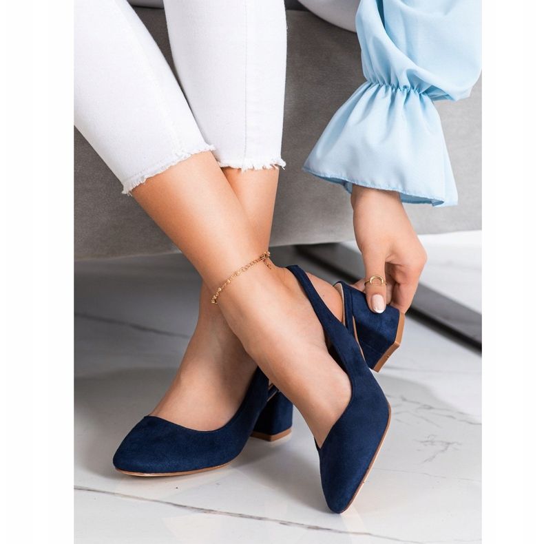 Goodin Décolleté slip-on con tacco a vista blu navy blu 1