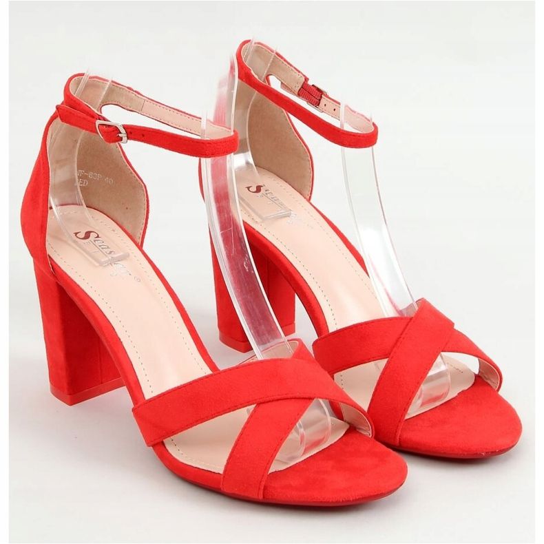 Sandali rossi con tacco alto NF-63P Red rosso 1
