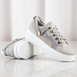 SHELOVET Sneakers grigie sulla piattaforma beige grigio 1