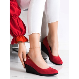 Goodin Pompe rosse su una zeppa rosso 1