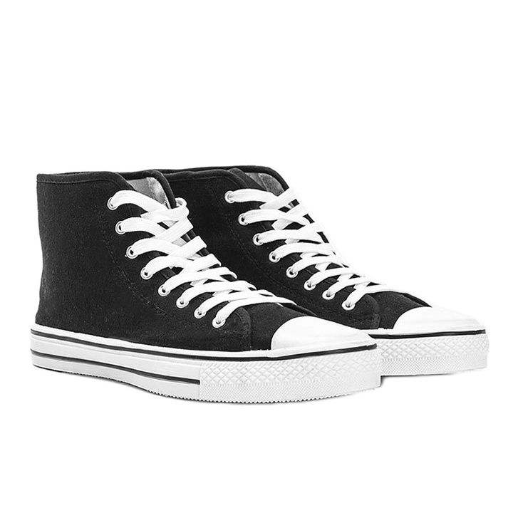 Sneakers nere da uomo Gin alla caviglia nero 1