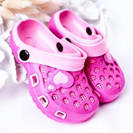 Pantofole in schiuma per bambini Kroks Fuchsia Jupiter rosa 2