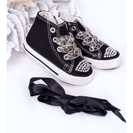 Sneakers Bambini Black Smile Con Cubic Zirconia nero 2
