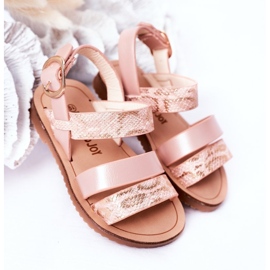 FR1 Sandali lucidi per bambini Motivo serpente Rosa Natalie 1