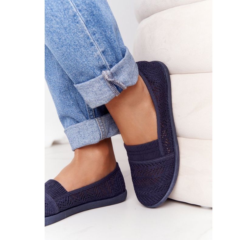 Sneakers Slip-On traforate Blu Navy Chillout 2