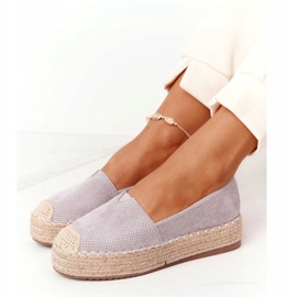 Espadrillas On The Straw Platform BL1922 Grey Highway grigio 1