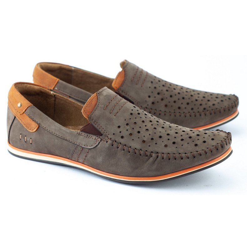 KOMODO Scarpe uomo mocassini 876 summer brown marrone arancia 2