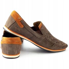 KOMODO Scarpe uomo mocassini 876 summer brown marrone arancia 3
