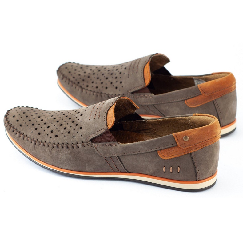 KOMODO Scarpe uomo mocassini 876 summer brown marrone arancia 5