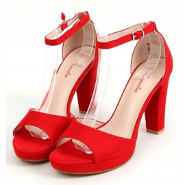 Red S-850 Sandali con plateau rossi rosso 1