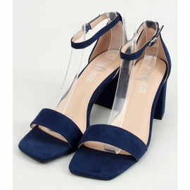 Sandali su tacchi alti blu navy QL-169 Blue 1