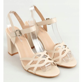 Sandali beige con tacco alto S-863 Beige 1