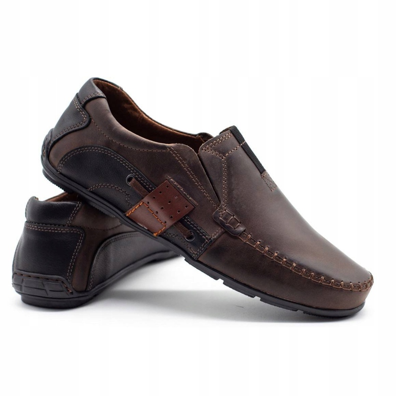 Mario Pala Mocassini in pelle maschile 834 marrone 2
