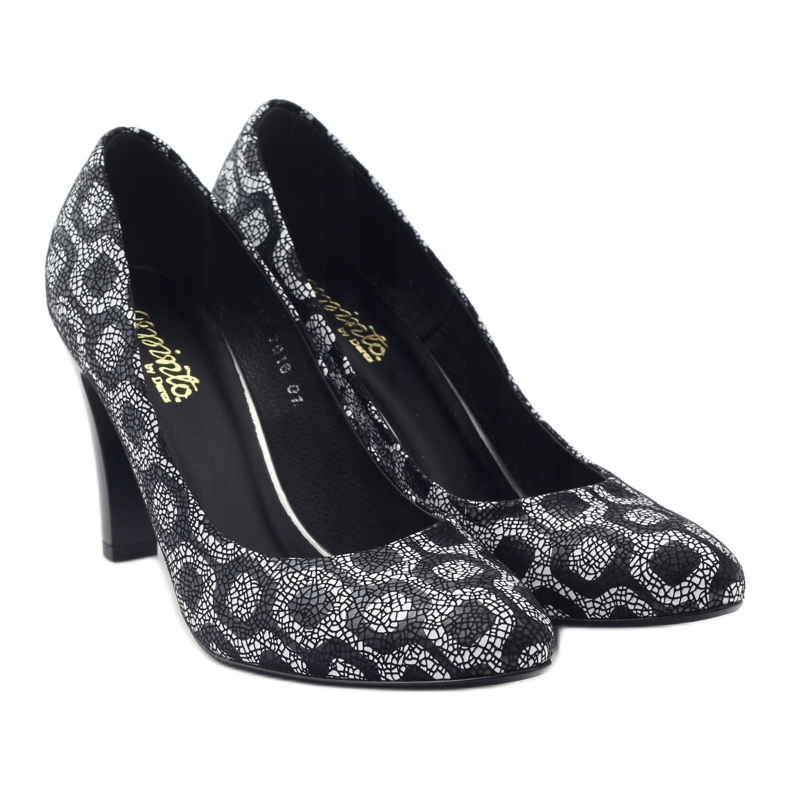 Espinto Décolleté su tacco nero / bianco 4