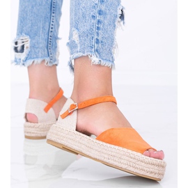 Sandali arancioni sulla piattaforma Pearl River arancia 1