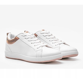 Sneakers olografiche Madalynn bianche e oro bianca 1