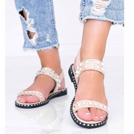 Sandali beige con borchie Thelma 1