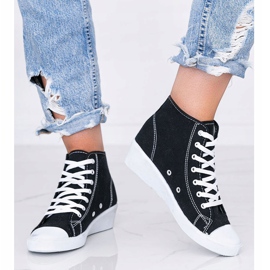Sneakers nere alla caviglia sulla zeppa Marine nero 1