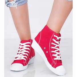 Sneakers rosse alla caviglia sulla zeppa Bondi rosso 1
