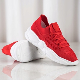 SHELOVET Scarpe da ginnastica classiche in tessuto rosso 1