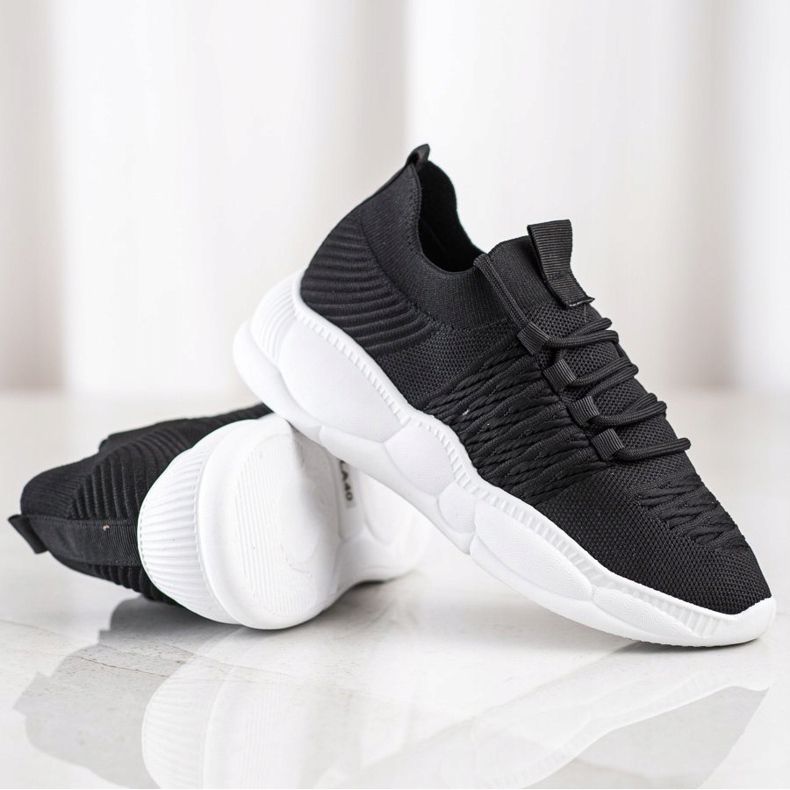 SHELOVET Scarpe da ginnastica classiche in tessuto nero 1