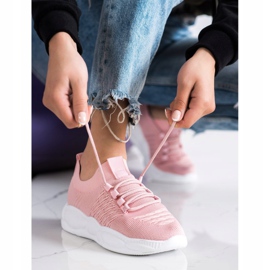 SHELOVET Scarpe da ginnastica classiche in tessuto rosa 1