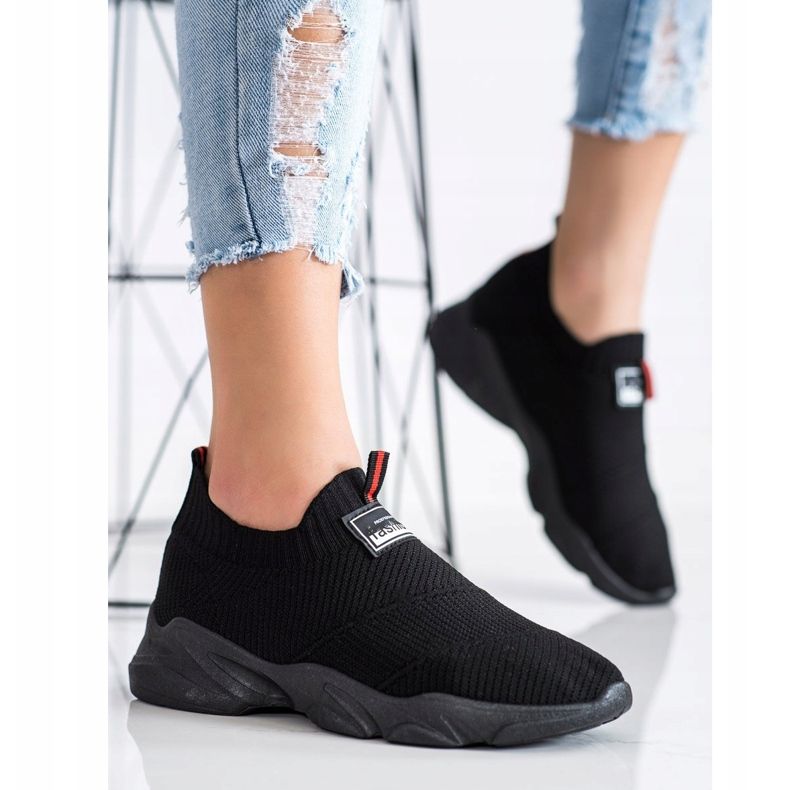 SHELOVET Sneakers alla moda senza lacci nero 2