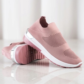 SHELOVET Scarpe da ginnastica senza lacci rosa 1
