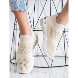 SHELOVET Scarpe da ginnastica senza lacci beige 2