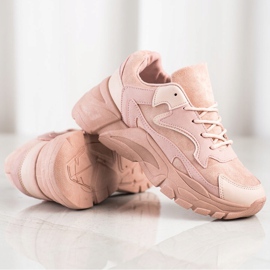 SHELOVET Scarpe da ginnastica casual in polvere rosa 1