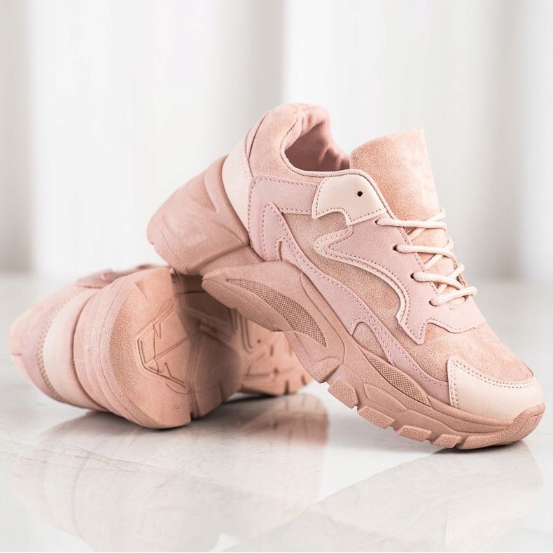 SHELOVET Scarpe da ginnastica casual in polvere rosa 1