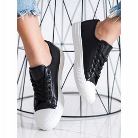 SHELOVET Sneakers Nere Con Ecopelle nero 2