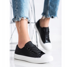 SHELOVET Sneakers Nere Con Ecopelle nero 1