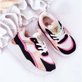 Scarpe Sportive Bambini Sneakers Neon Pink Game Time bianco nero rosa 1