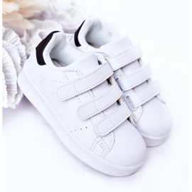 FR1 Scarpe sportive da bambino con velcro bianco e nero Fifi bianca 2