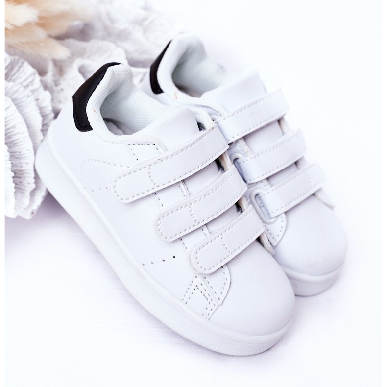 FR1 Scarpe sportive da bambino con velcro bianco e nero Fifi bianca 2