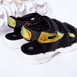 Sandali sportivi da bambino con velcro Black Flyn nero 1