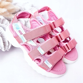 Sandali sportivi da bambino con velcro Pink Flyn rosa 2