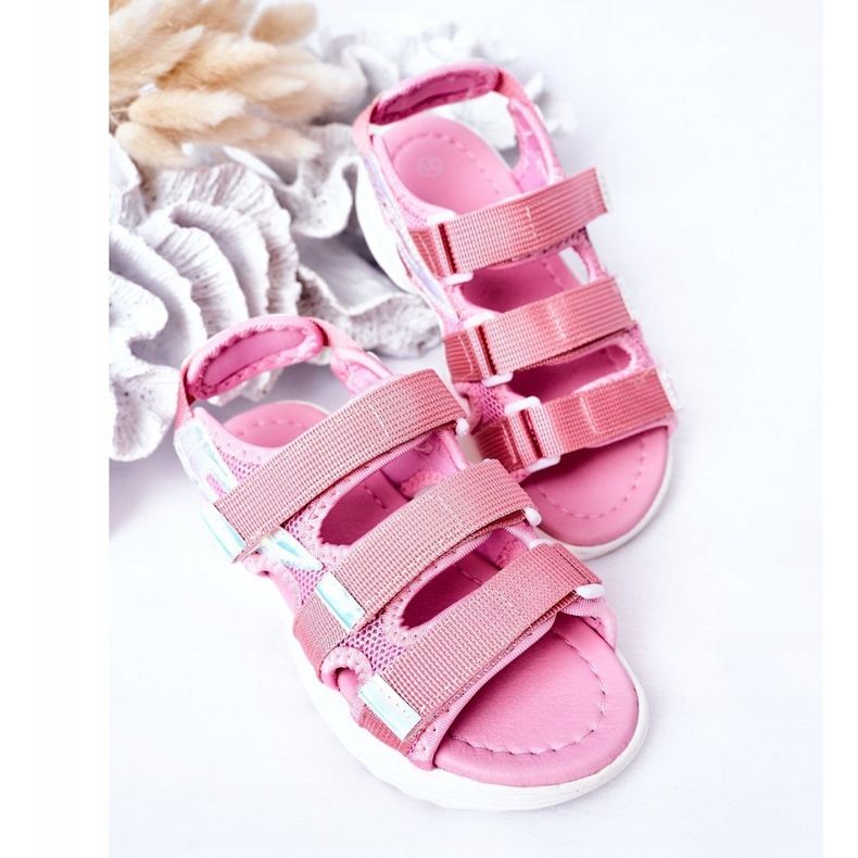 Sandali sportivi da bambino con velcro Pink Flyn rosa 1