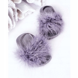 FR1 Pantofole in gomma per bambini con pelliccia Skylar grigio chiaro 1