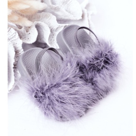 FR1 Pantofole in gomma per bambini con pelliccia Skylar grigio chiaro 2