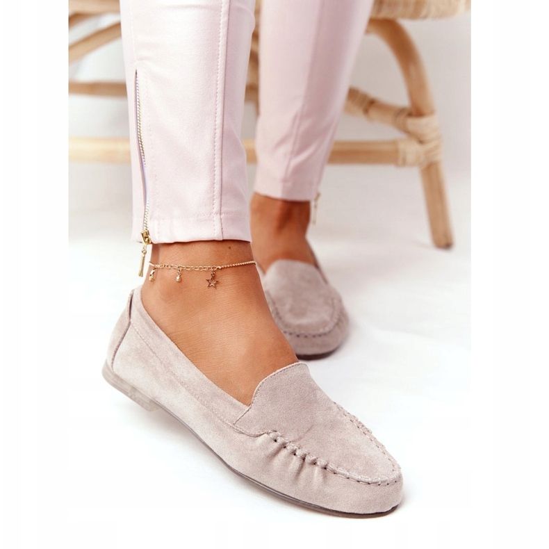 Mocassini in camoscio Sergio Leone MK722 Beige 2