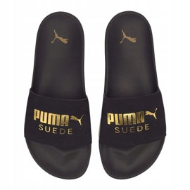 Puma Leadcat Ftr Suede Classic pantofole nere 372277 01 nero d'oro 1