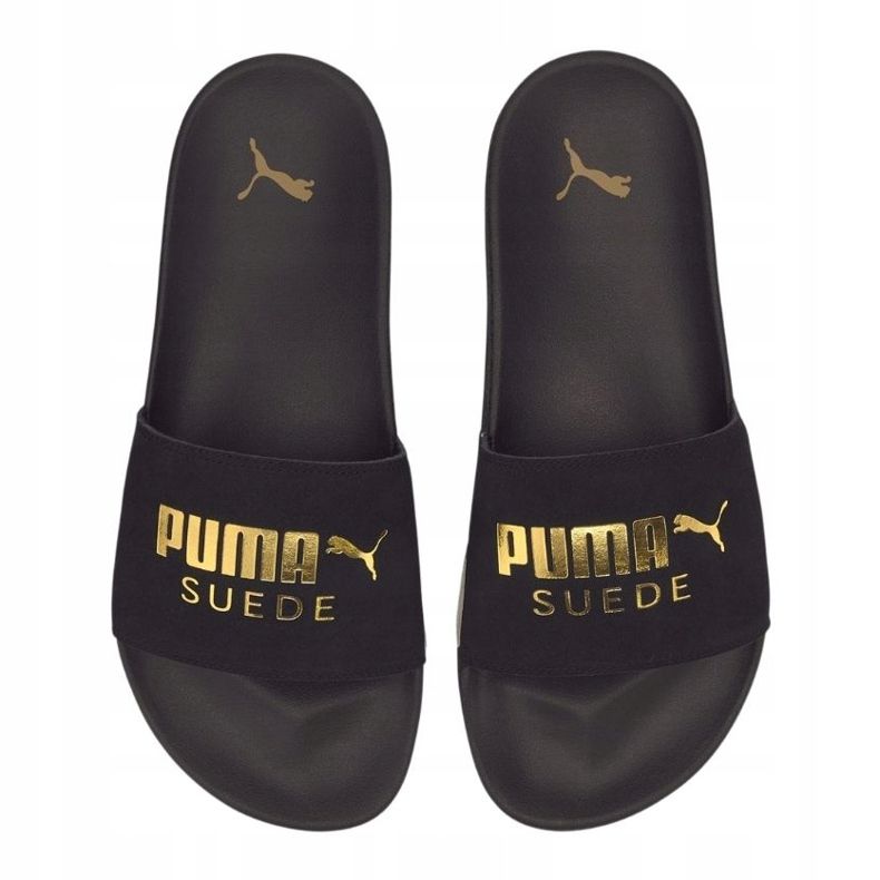 Puma Leadcat Ftr Suede Classic pantofole nere 372277 01 nero d'oro 1