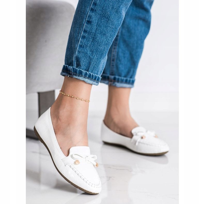 Kayla Mocassini casual in ecopelle bianca 1
